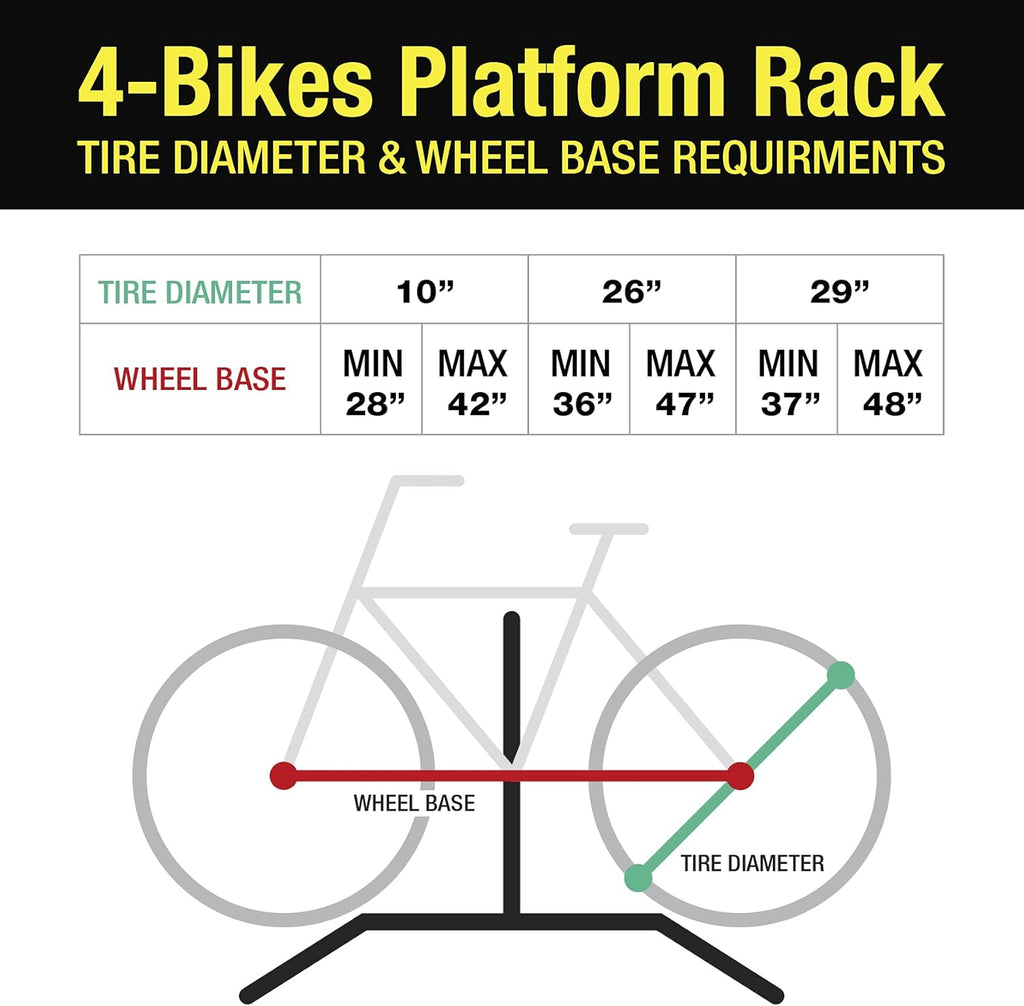 4-Bike Hitch Mounted Bicycle Carrier Rack Q3300