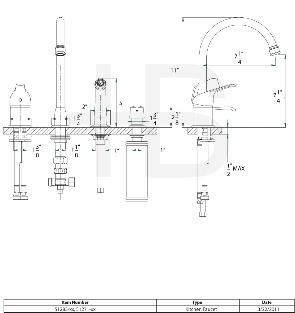 Single Handle Kitchen Faucet with Side Spray Chrome R5470
