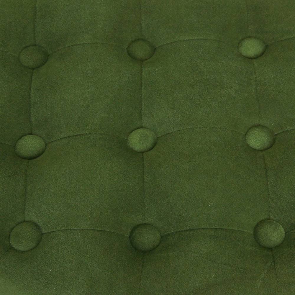 Velvet Forest Green Round Storage Ottoman P105427