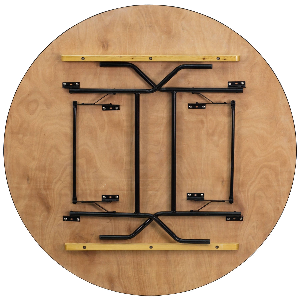 60-Inch Round Wood Folding Banquet Table H39875