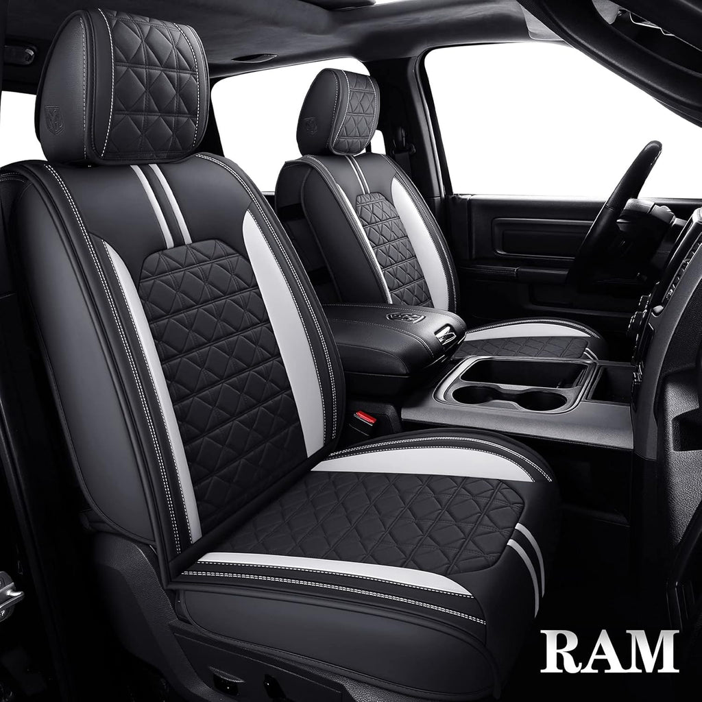 Waterproof Leather Seat Covers 5 PCS Full Set Black Blue U226