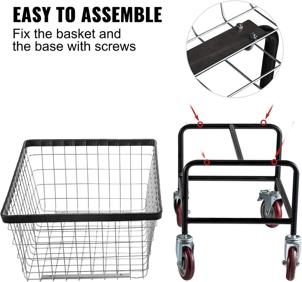 2.5 Bushel Wire Laundry Cart with Wheels H313089