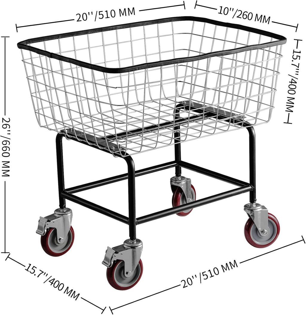 2.5 Bushel Wire Laundry Cart with Wheels H313089