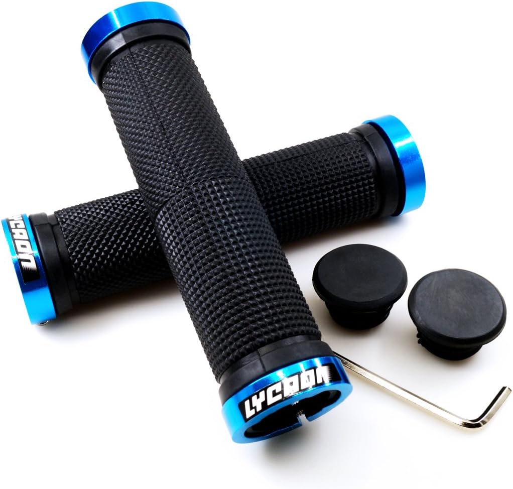 Non-Slip Rubber Bicycle Handlebar Grips with Aluminum Lock Y9702