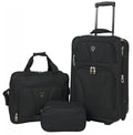 Expandable Rolling Carry-On 3-Piece Set Black J7235