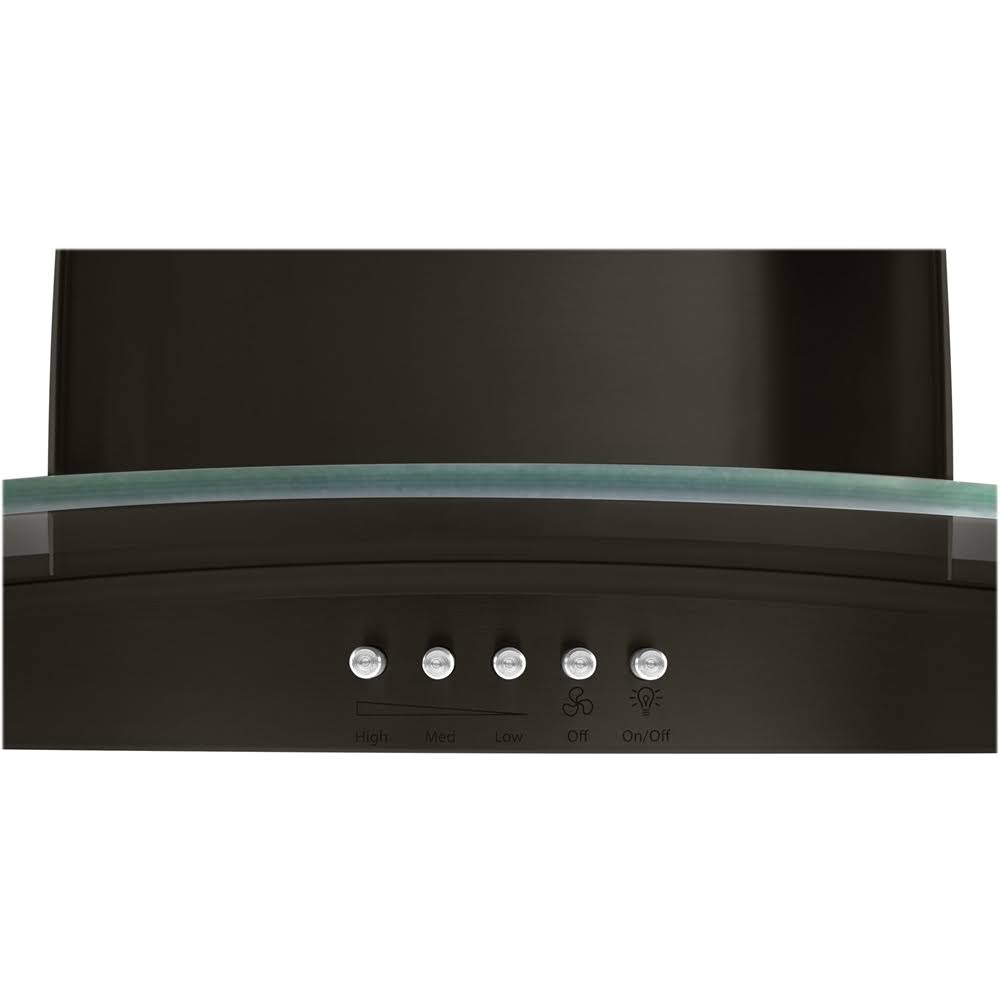 Black Stainless Concave Glass Wall Mount Range Hood B915