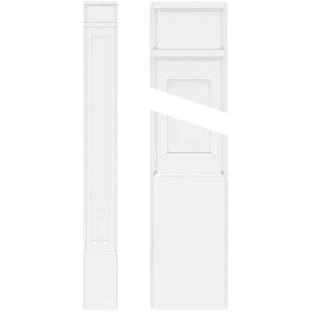 Flat Panel PVC Pilaster with Decorative Capital & Base (Pair) O9563