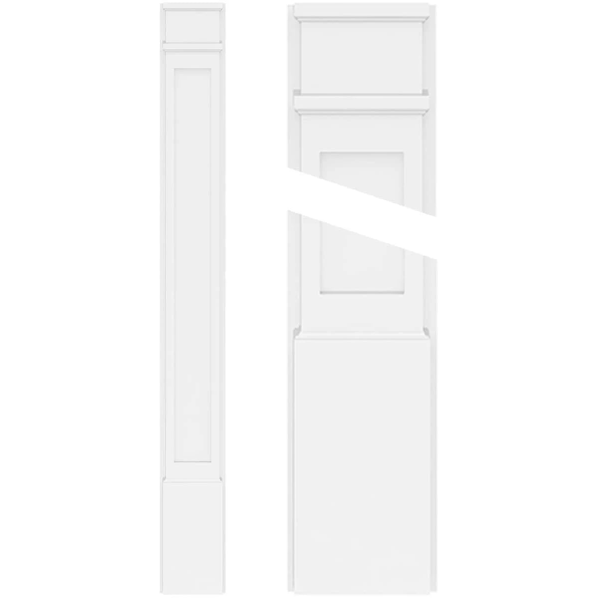 Flat Panel PVC Pilaster with Decorative Capital & Base (Pair) O9563