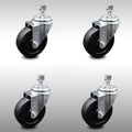 4 inch Soft Rubber Swivel Caster Set F700404