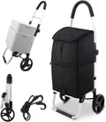 Navy Blue Foldable Grocery Cart with Shopping Bag P1526