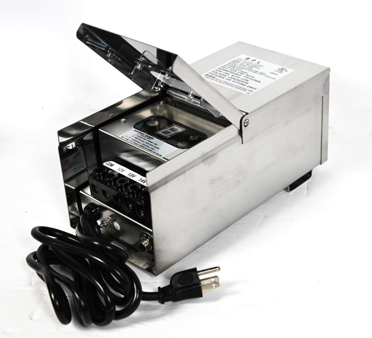 300W Multi Tap Low Voltage Landscape Lighting Transformer Stainless Steel Y42209