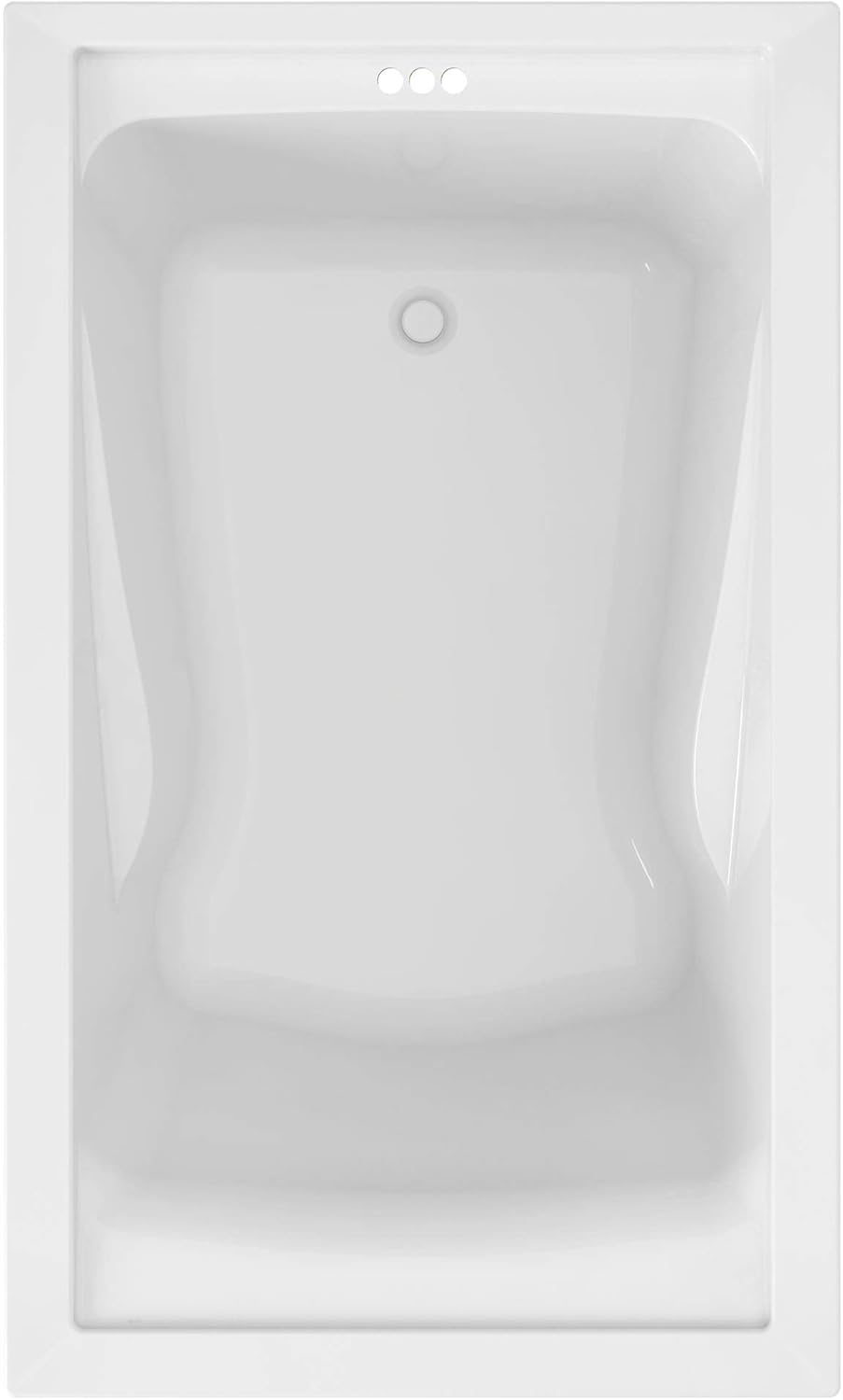 White Deep Soaking Tub with Reversible Drain J980349