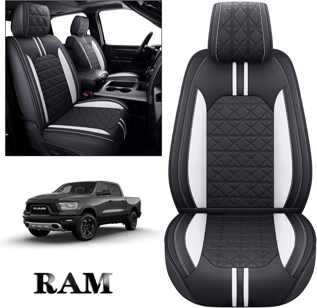 Waterproof Leather Seat Covers 5 PCS Full Set Black Blue U226
