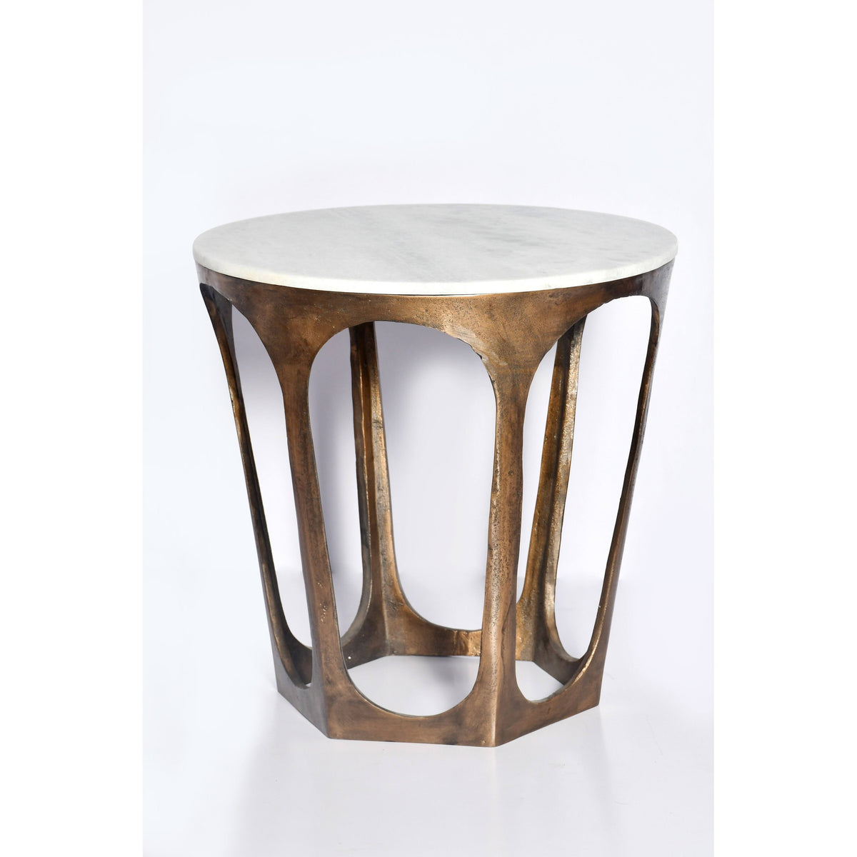 Side Table Antique Brass Marble G2427