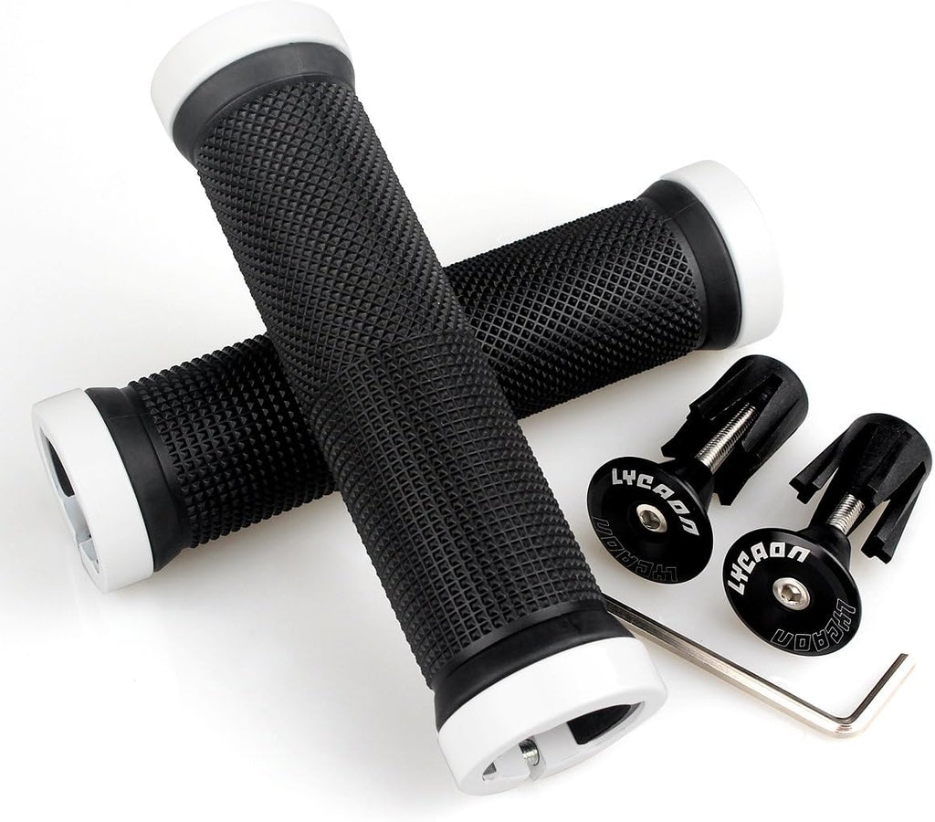 Non-Slip Rubber Bicycle Handlebar Grips with Aluminum Lock Y9702