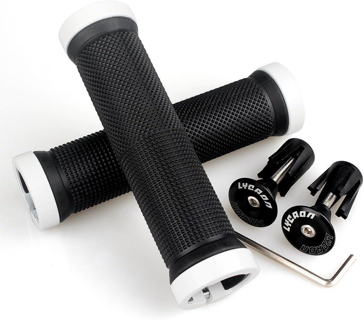 Non-Slip Rubber Bicycle Handlebar Grips with Aluminum Lock Y9702