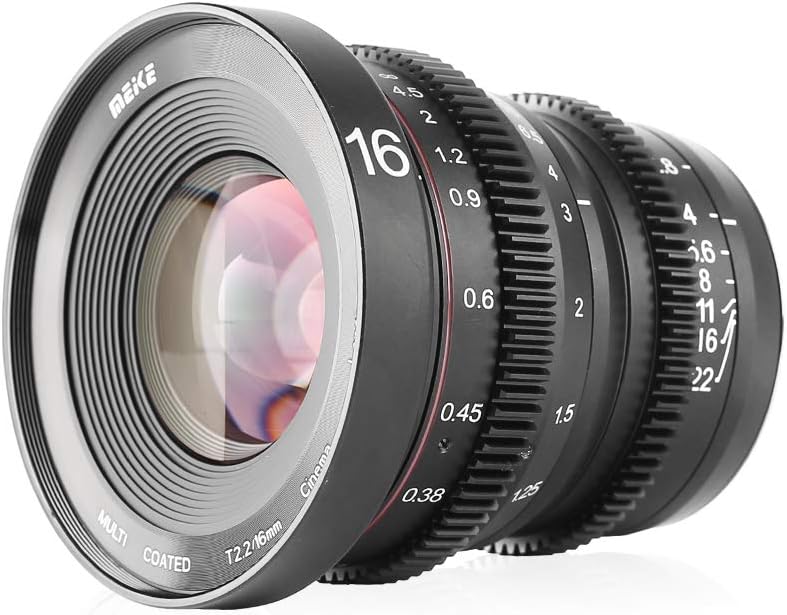 16mm T2.2 Manual Focus Wide Angle Cinema Lens for M43 Mount K79389