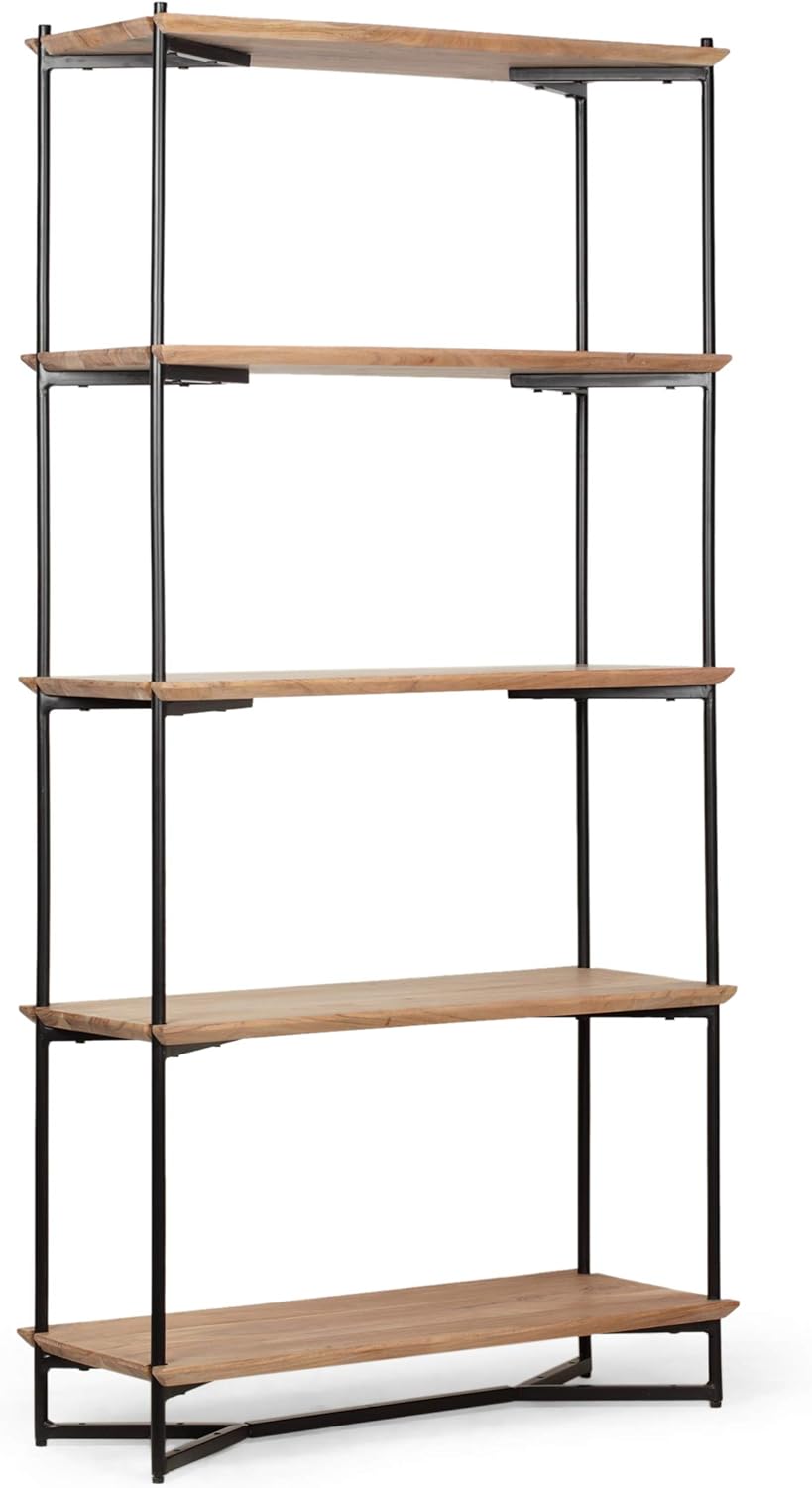 5 Shelf Acacia Wood Etagere Bookcase X811173