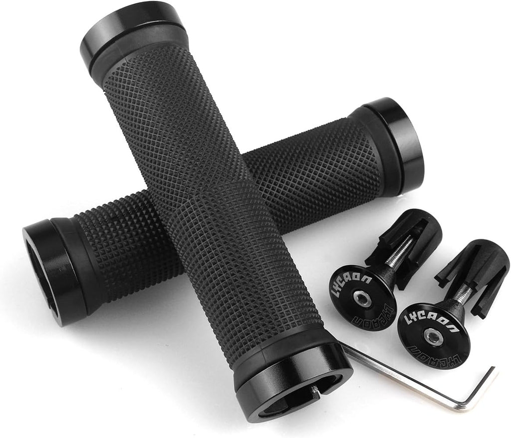 Non-Slip Rubber Bicycle Handlebar Grips with Aluminum Lock Y9702