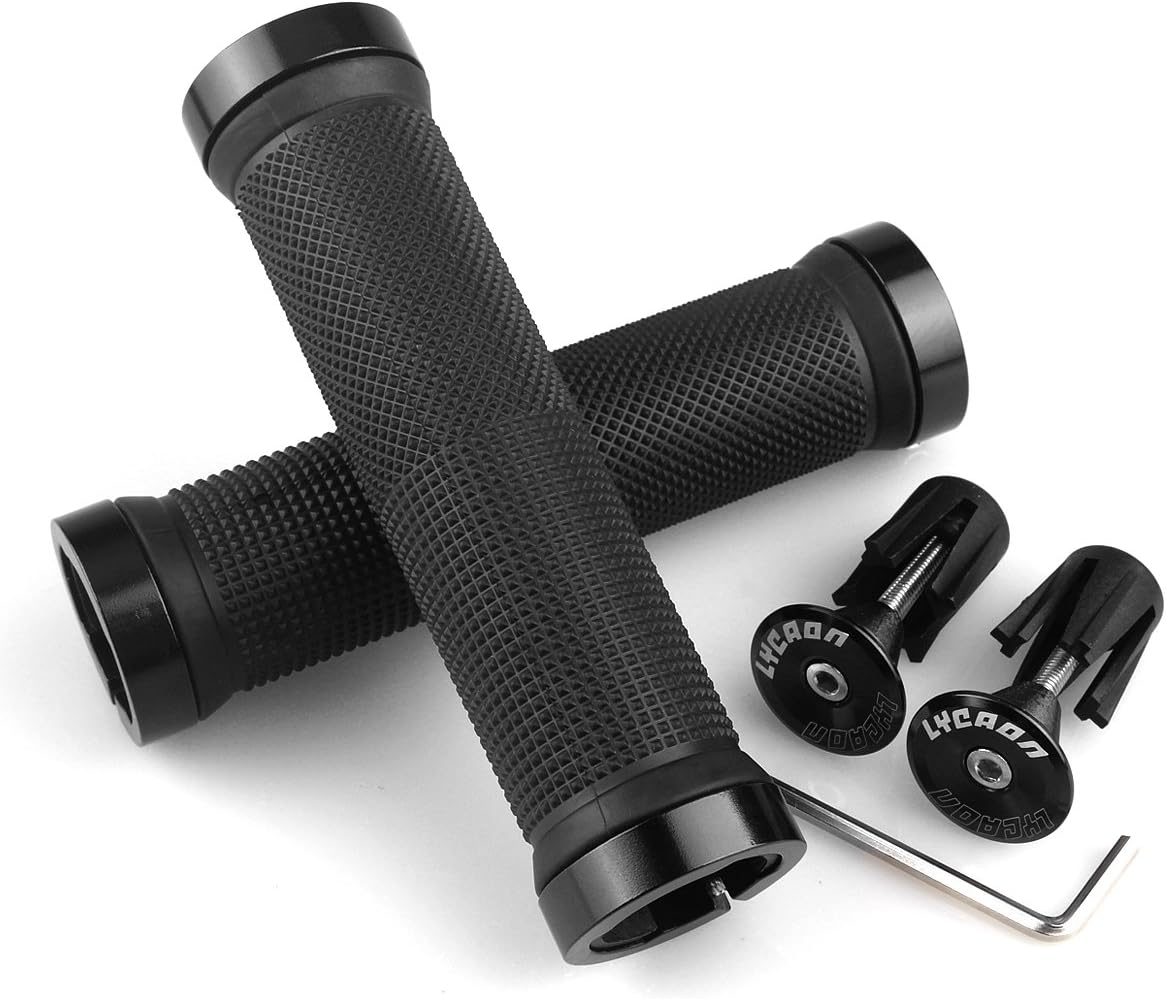 Non-Slip Rubber Bicycle Handlebar Grips with Aluminum Lock Y9702