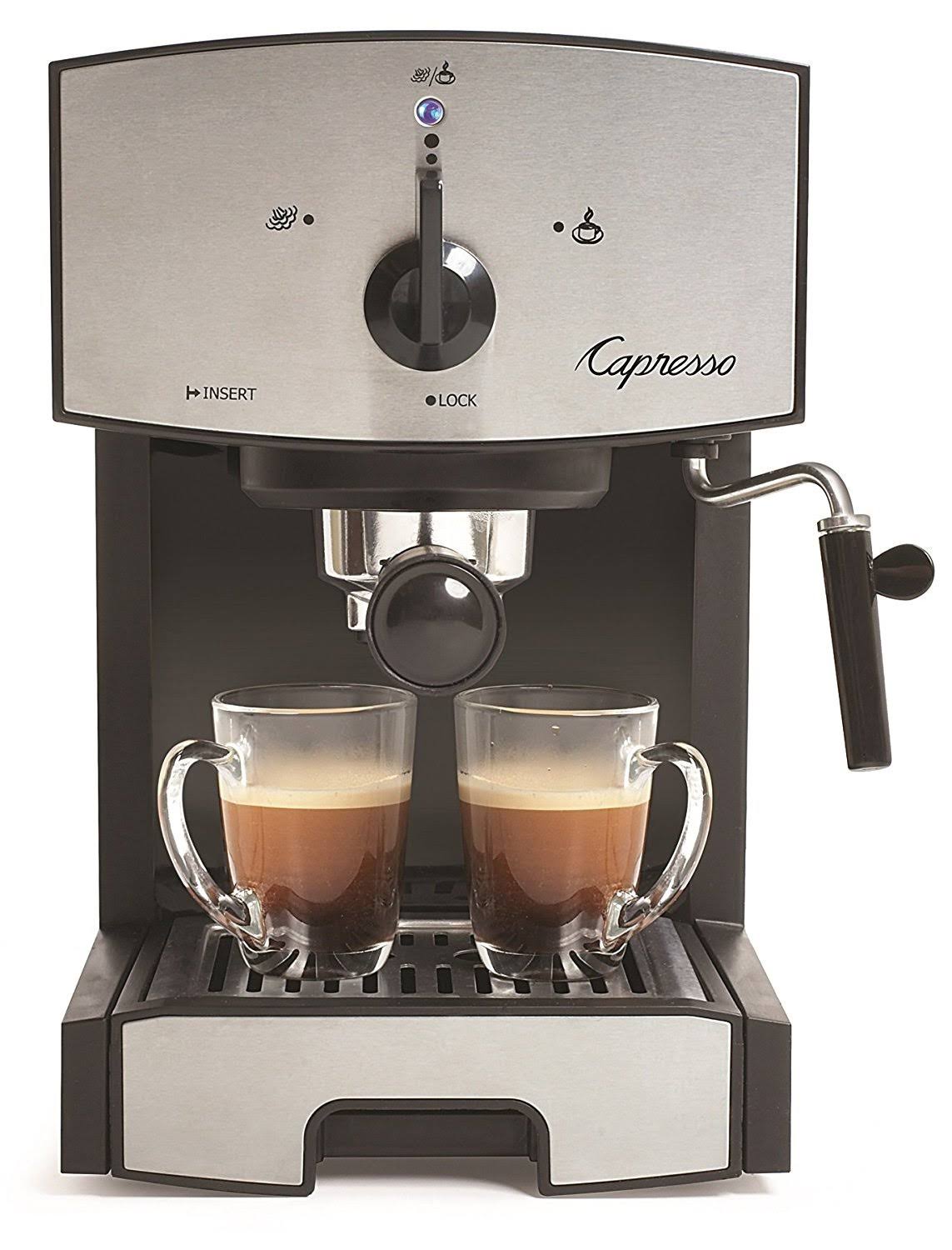 Stainless Steel Pump Espresso and Cappuccino Machine, Black F80236
