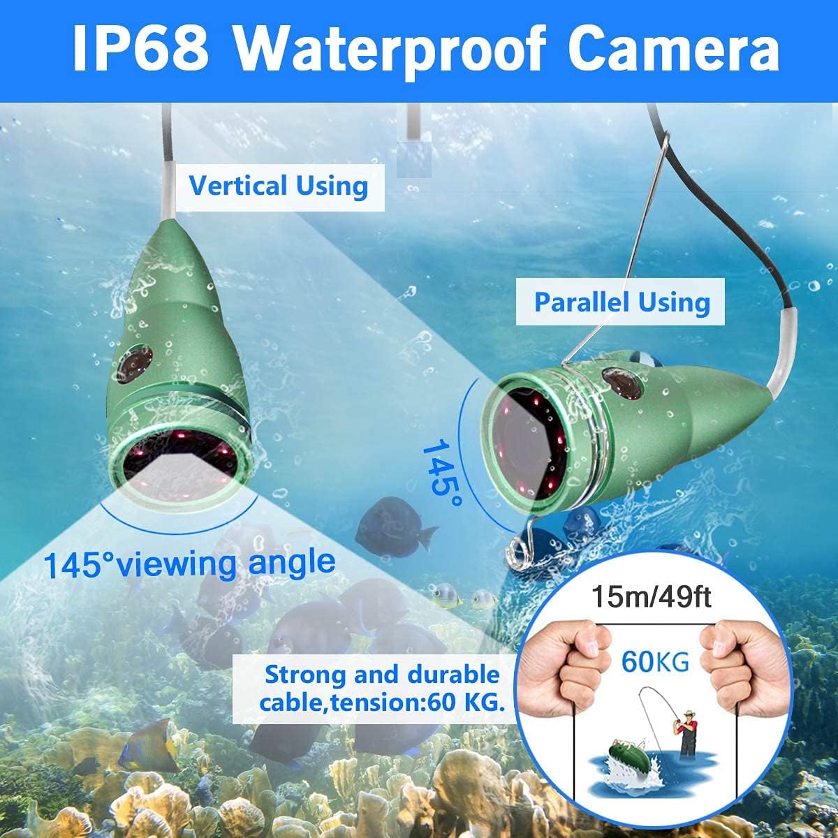 4.3 Inch IP68 Waterproof Underwater Ice Fishing Camera R722