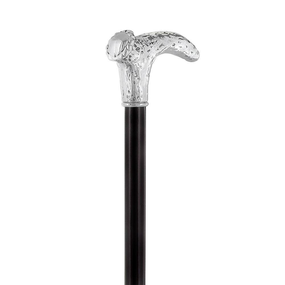 Silver Stag Horn Replica Walking Cane with Black Beechwood Shaft H753424