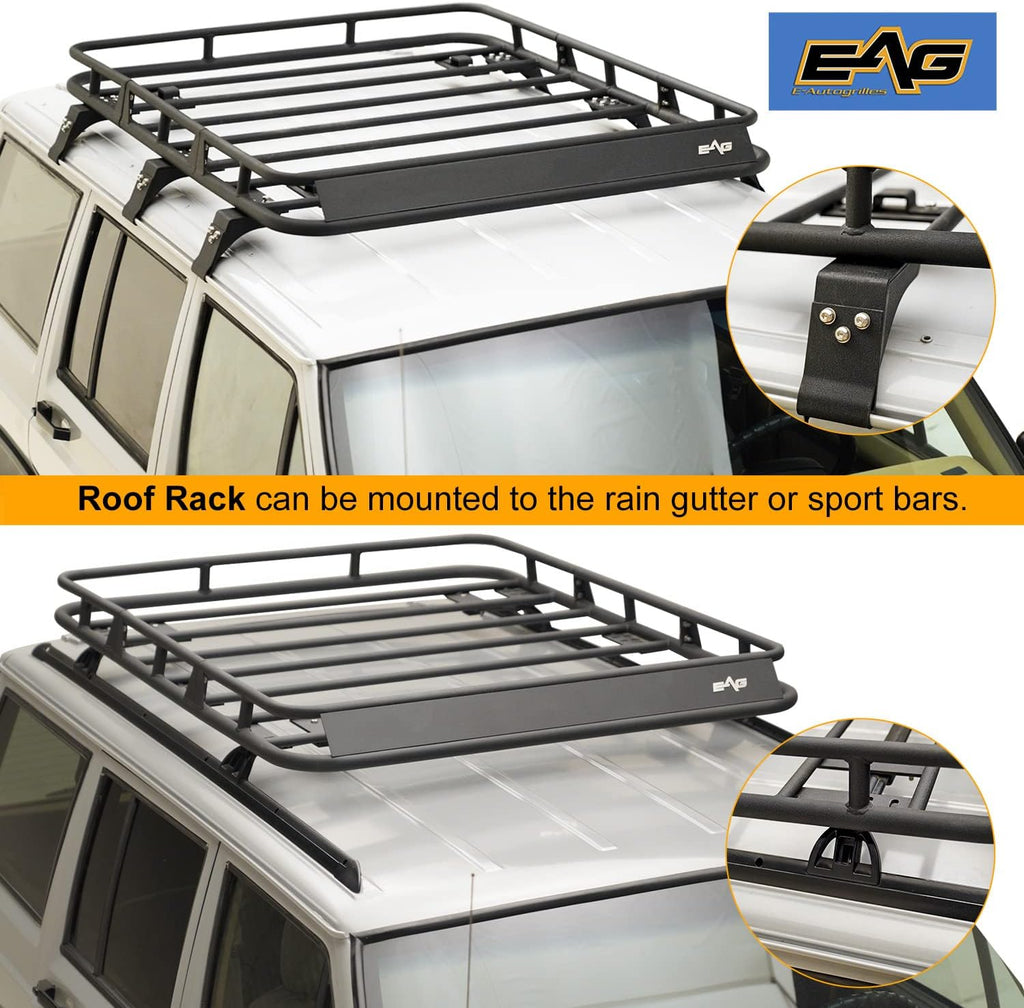 Black Steel Roof Rack Cargo Basket V3763