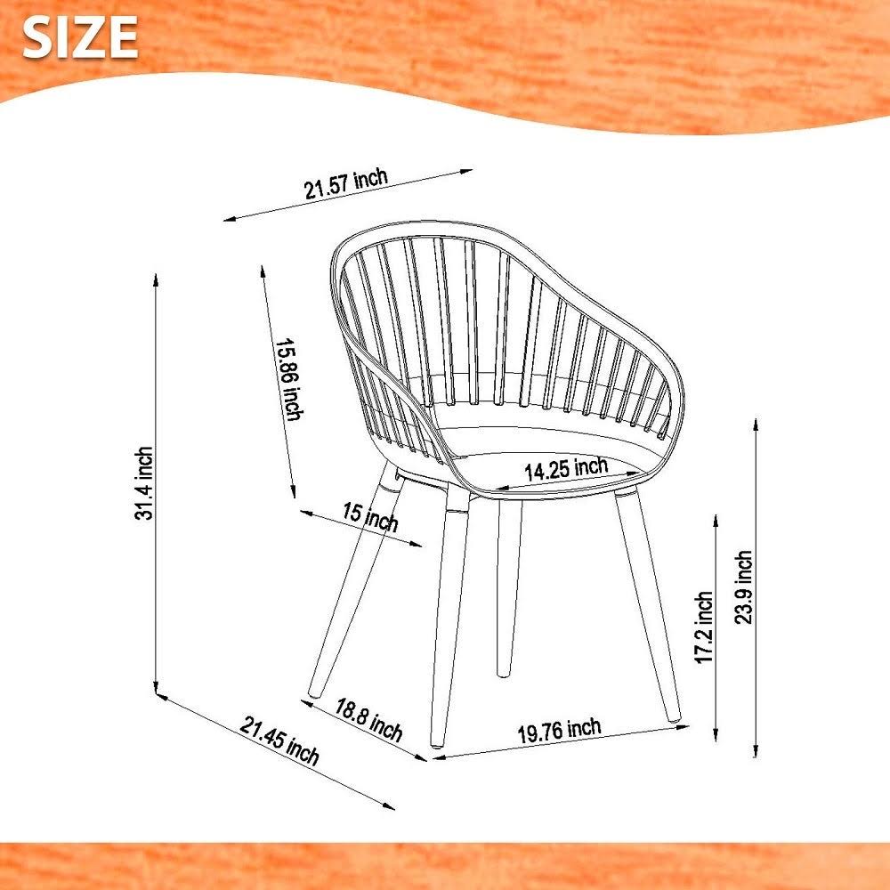 2 Piece Gray Brown Patio Armchair Set T304