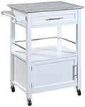 White Kitchen Cart with Granite Top C63769