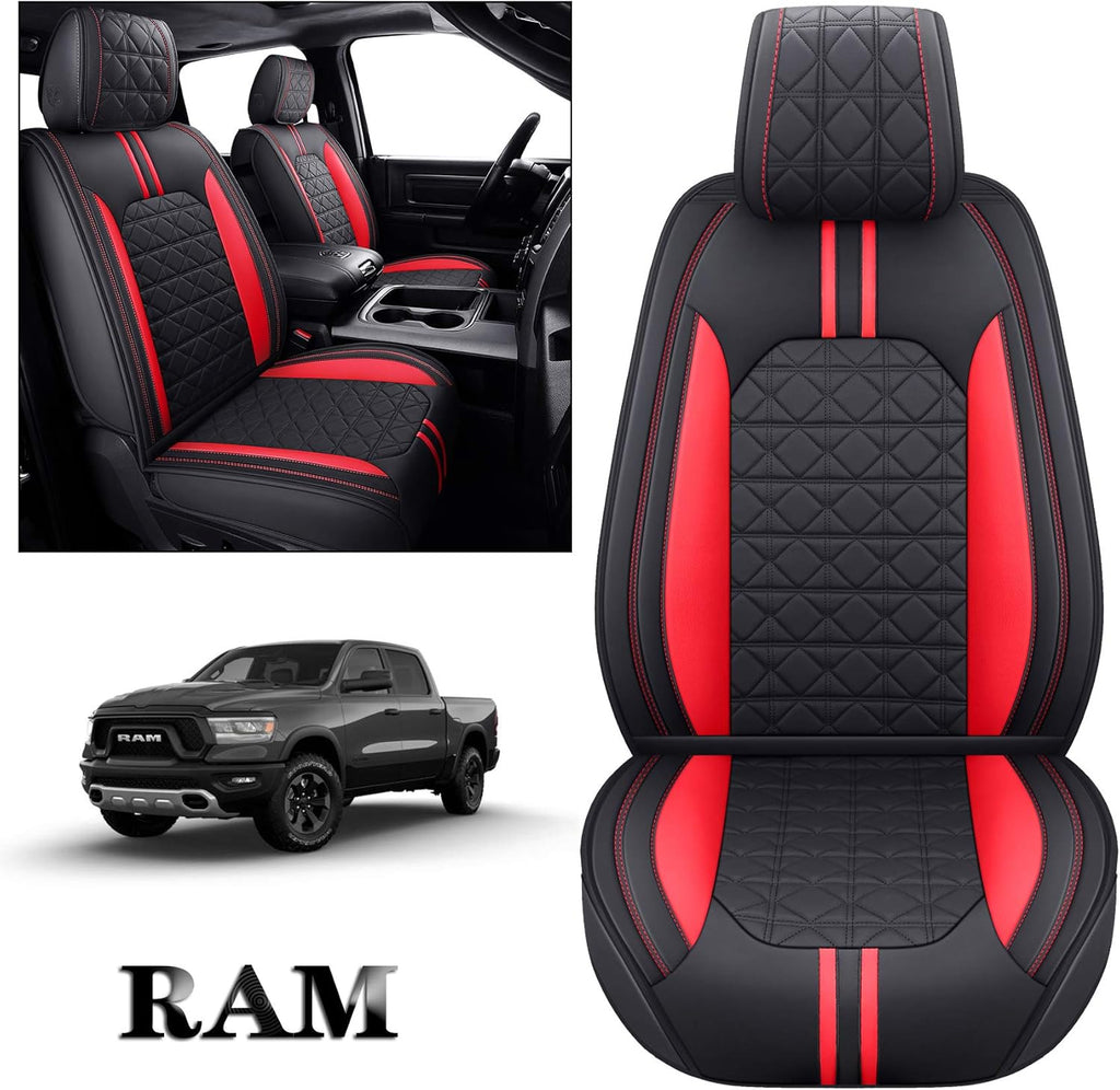 Waterproof Leather Seat Covers 5 PCS Full Set Black Blue U226