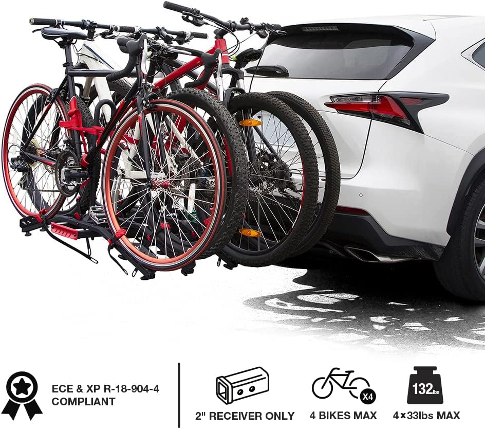 4-Bike Hitch Mounted Bicycle Carrier Rack Q3300