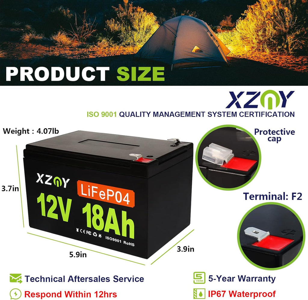 12V 20Ah LiFePO4 Battery with 20A BMS W59521