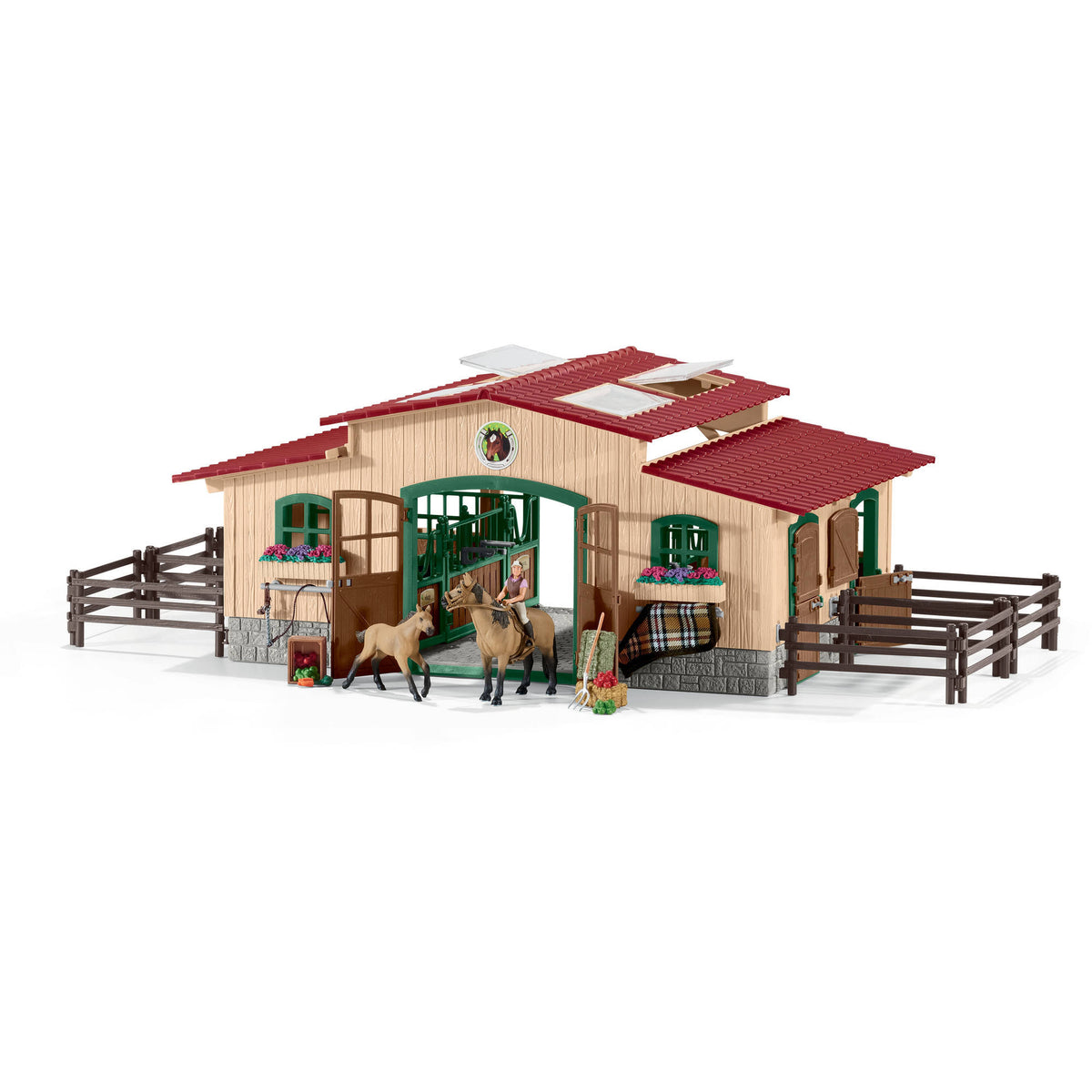Farm Life Stable with Horses and Accessories Figurine O895