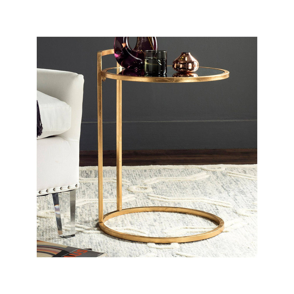 Round Gold Leaf End Table U7057