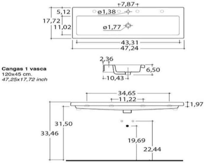 White Rectangular Ceramic Wall Mounted Sink G65716