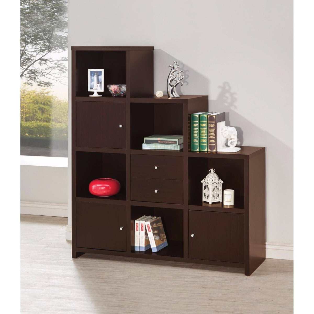 Brown Contemporary Bookcase G958
