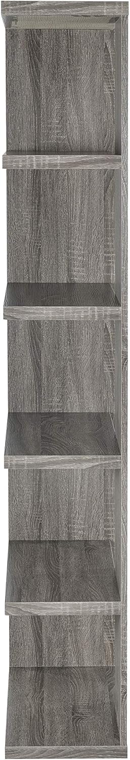 5-Tier Weathered Grey Bookcase O366