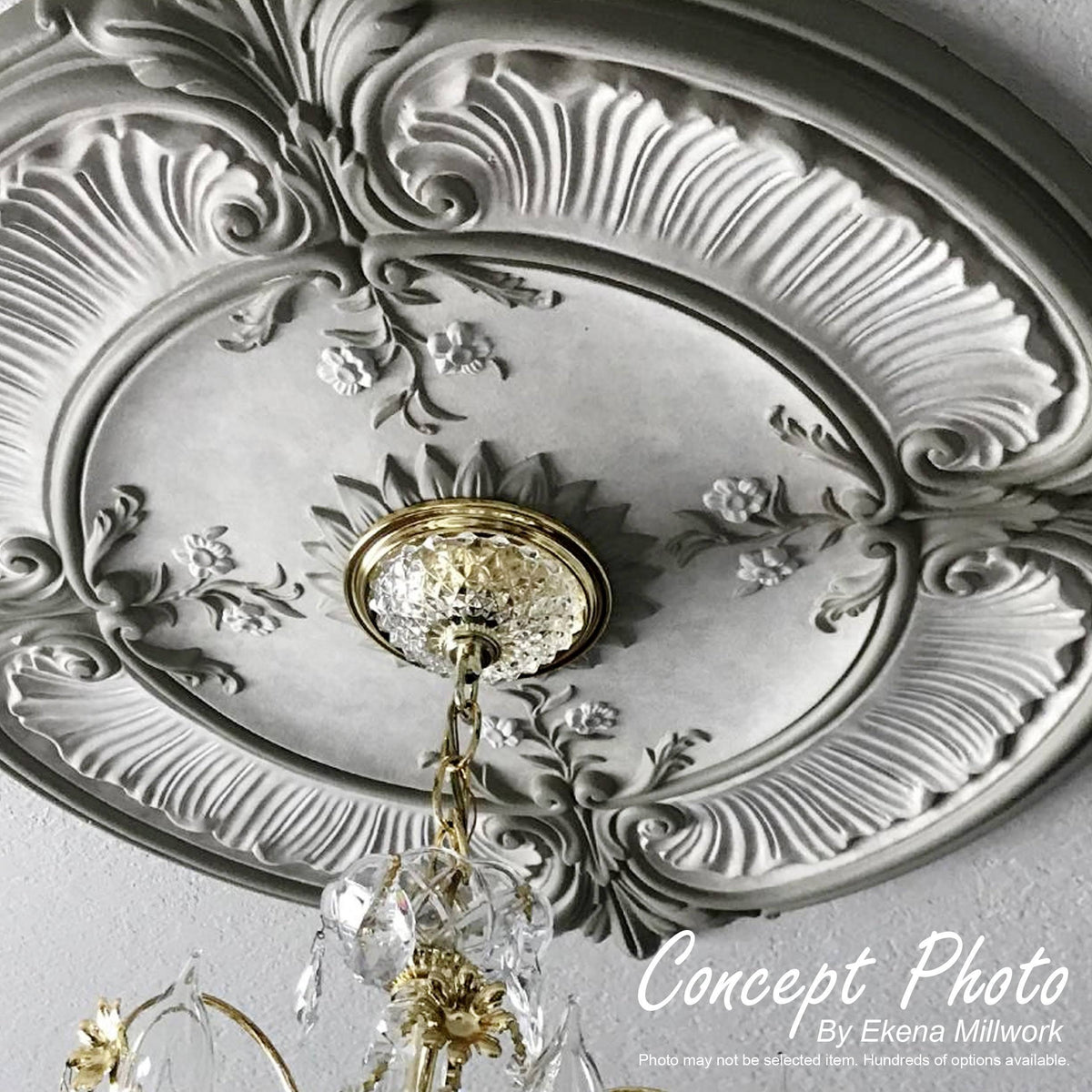 Hand-Painted Smokey Topaz Ceiling Medallion S1836