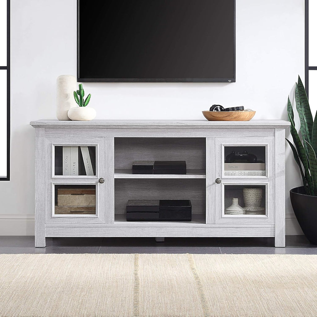 Electric Fireplace TV Stand for TVs up to 55 Inch with Storage Shelves & Cabinets W9847