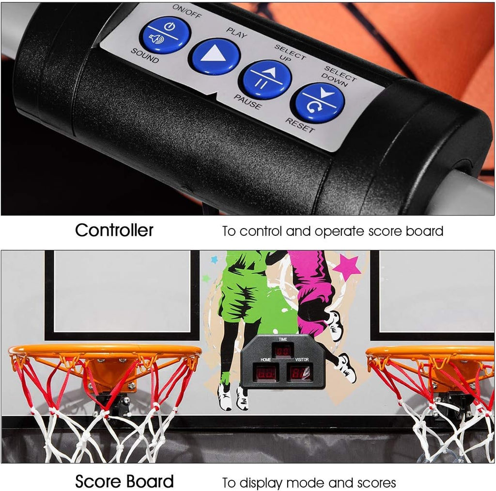 Electronic Basketball Arcade Game Double Shot 2 Players with 2 Rims 4 Balls U931