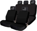 Black Flat Cloth Universal Fit Car Seat Covers with Headrest Covers N19661