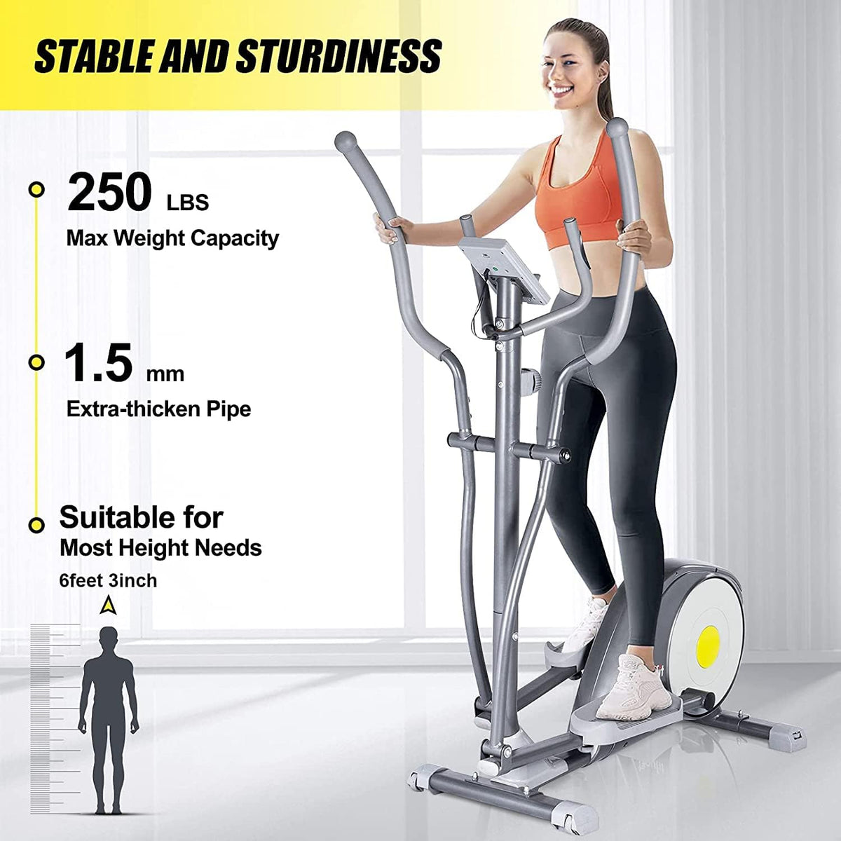 Adjustable Magnetic Elliptical Cross Trainer with LCD Monitor Z8036