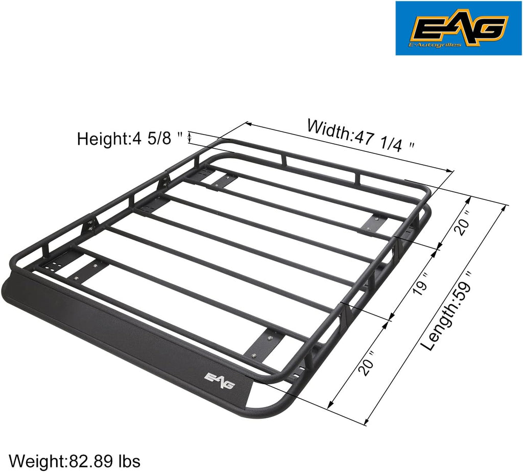 Black Steel Roof Rack Cargo Basket V3763