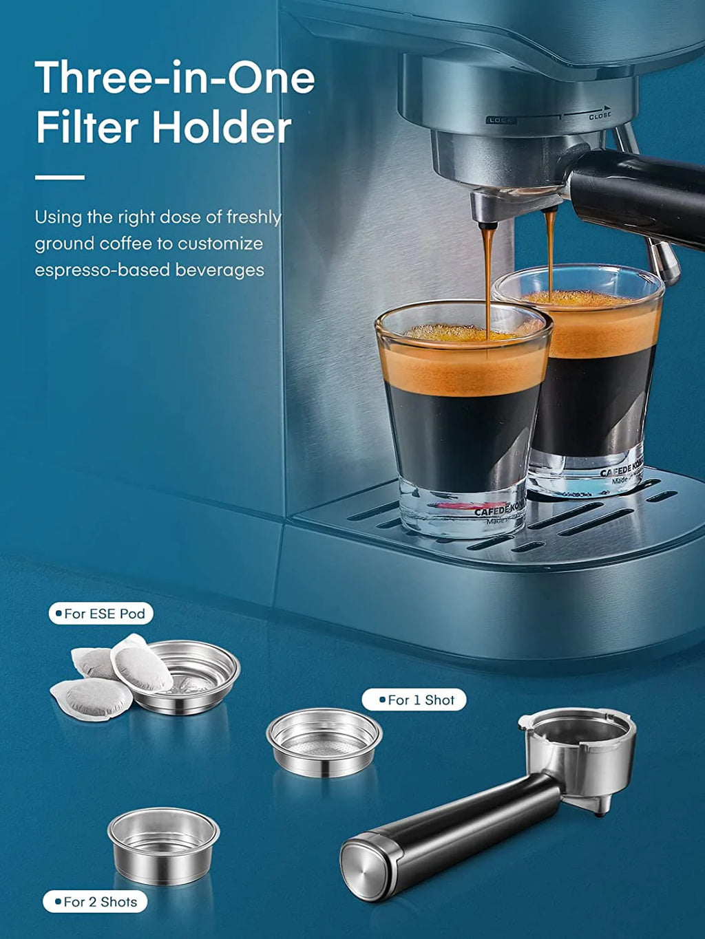 20 Bar Stainless Steel Espresso and Cappuccino Maker with Milk Frother G961