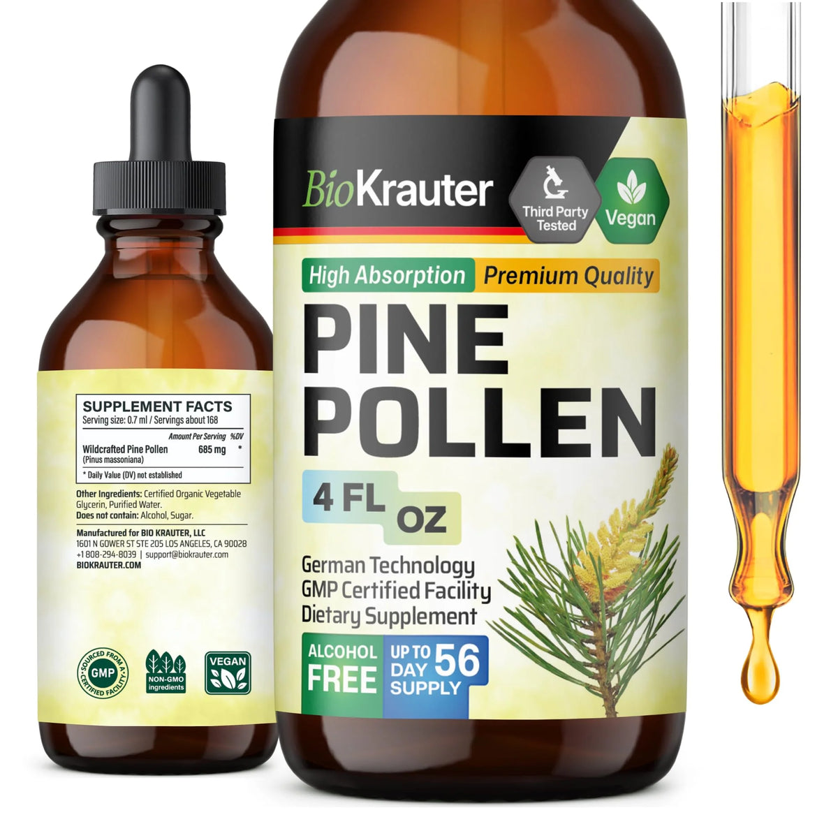 Organic Pine Pollen Liquid Extract 4 Fl.Oz. E85637