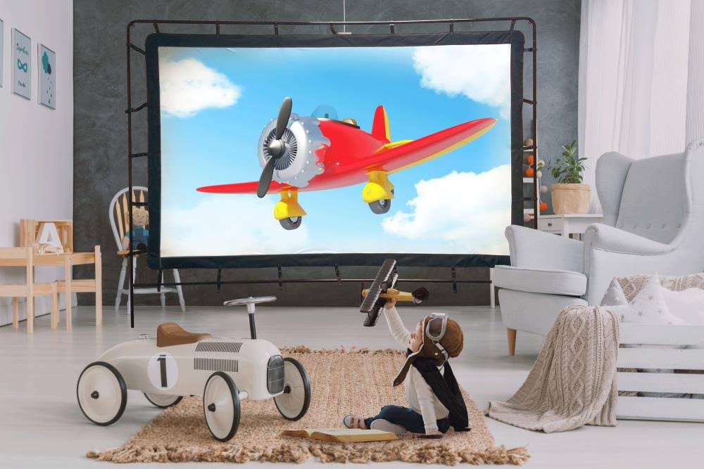 120-Inch Video Projection Screen with White Front and Black Back M506797
