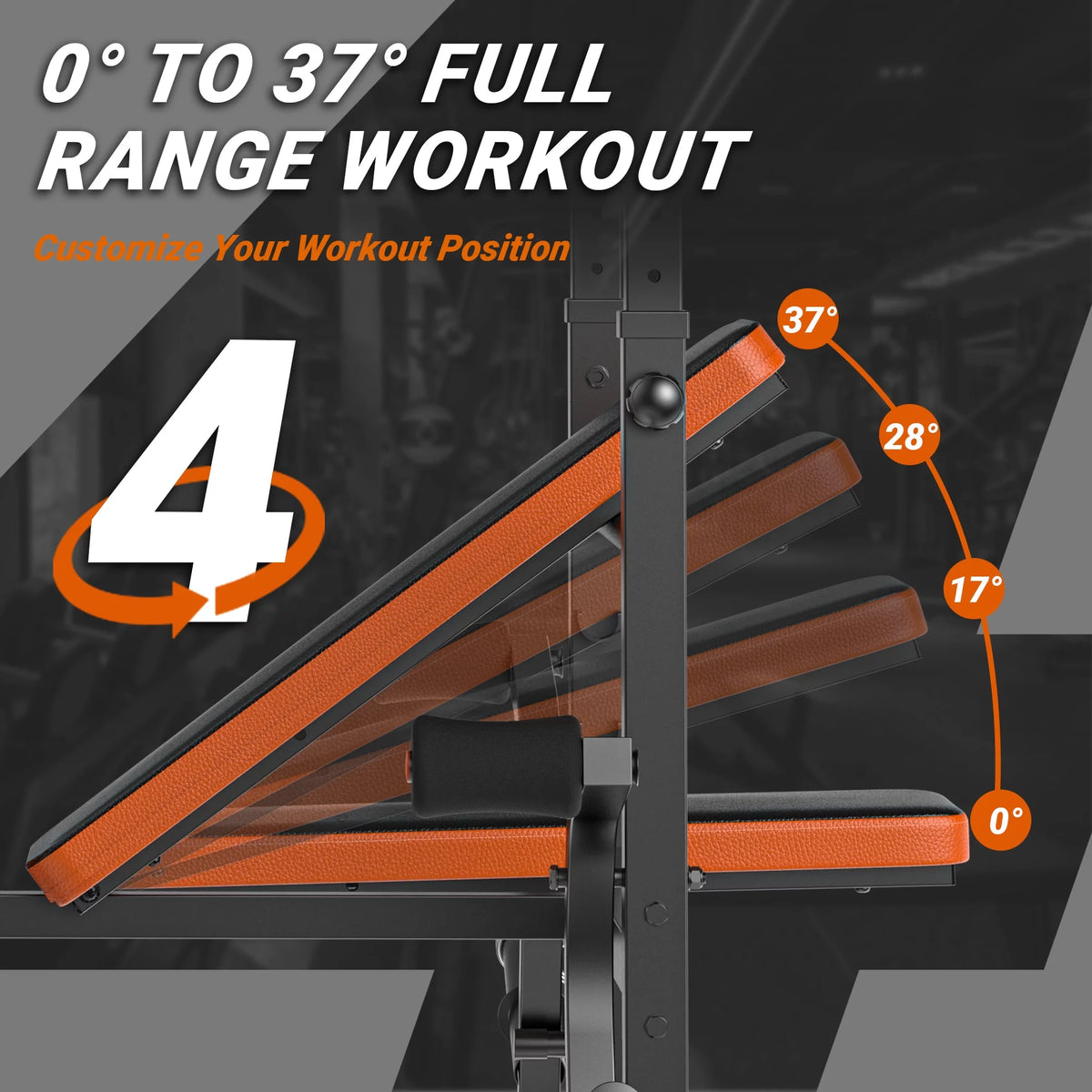660lb 6-in-1 Adjustable Weight Bench with Barbell Rack and Leg Developer M23724