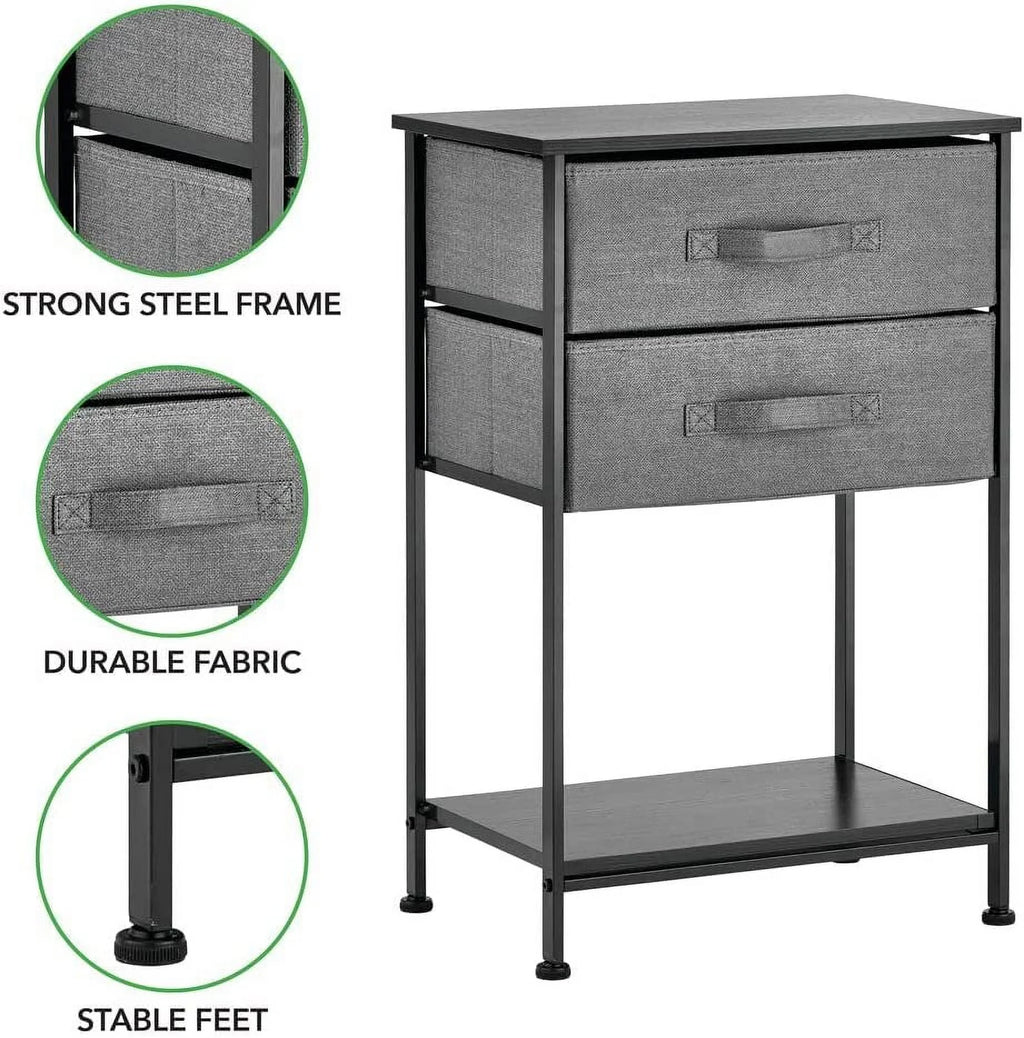 Charcoal Gray 2 Drawer Storage Dresser D969110