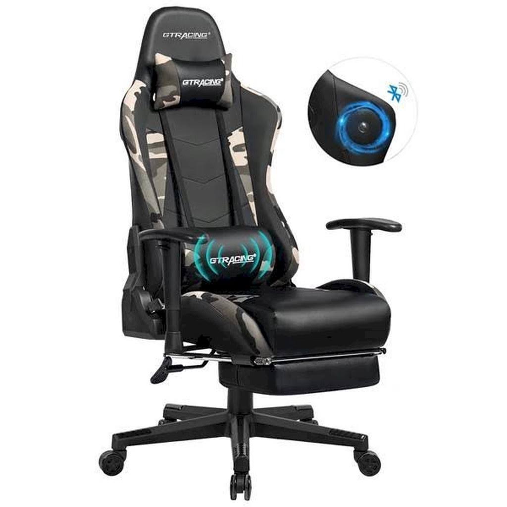 Camo Massage Gaming Chair with Bluetooth Speakers E881582